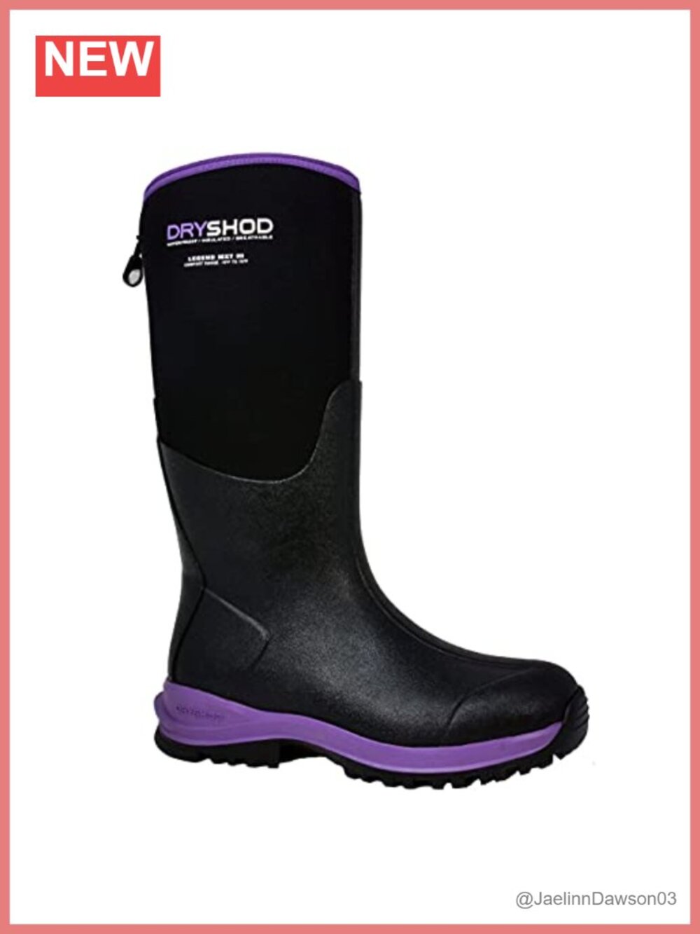 Knee High Waterproof Insulated Rubber Rain Snow Boots Pull On
